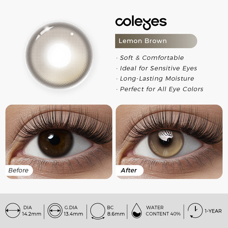 Coleyes Lemon Brown Yearly Prescription Colored Contacts - image 4