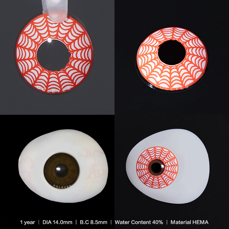 Coleyes Spider Web Red Yearly Prescription Cosplay Colored Contacts - image 3