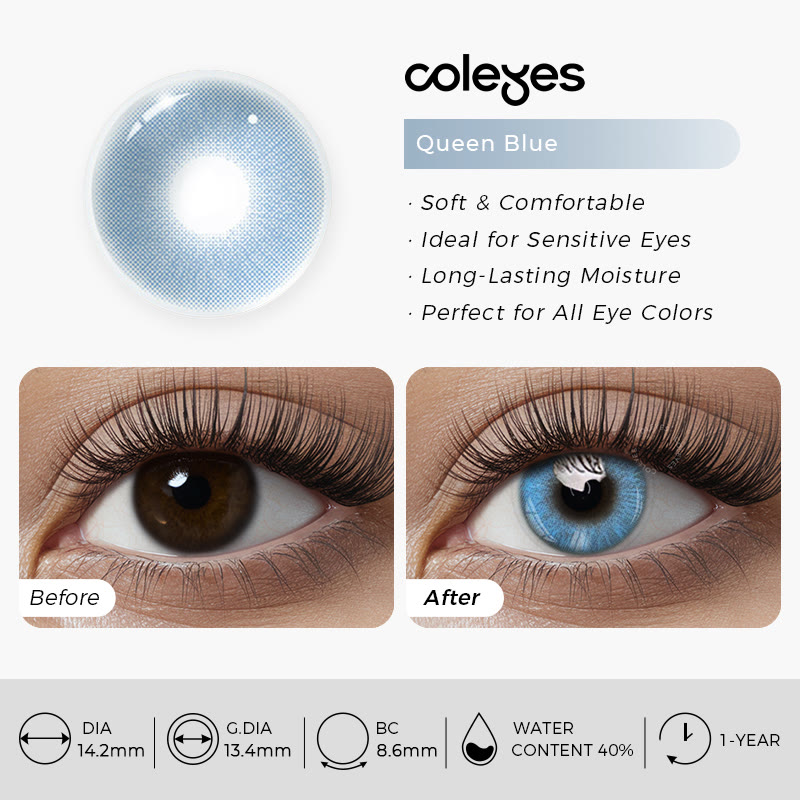 Coleyes Queen Blue Yearly Prescription Colored Contacts - image 5