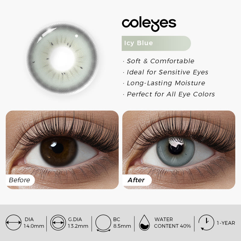 Coleyes Icy Blue Prescription Yearly Colored Contacts - image 13