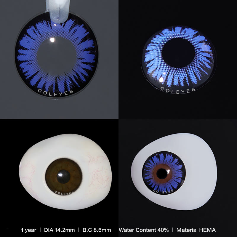 Coleyes Miracle Times DeepBlue Yearly Cosplay Prescription Colored Contacts - image 4