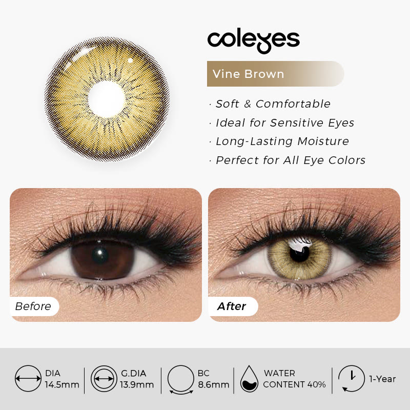 Coleyes Vine Brown Prescription Yearly Colored Contacts - image 6
