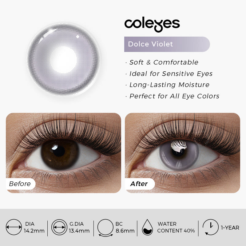 Coleyes Dolce Violet Yearly Prescription Colored Contacts - image 4