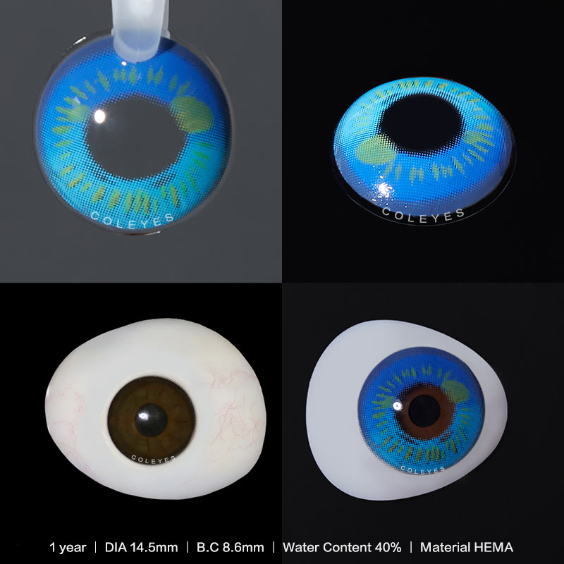 Coleyes Anime Blue Yearly Cosplay Prescription Colored Contacts - image 4
