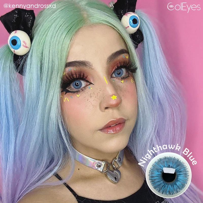 Coleyes Nighthawk Blue Yearly Prescription Colored Contacts - image 6