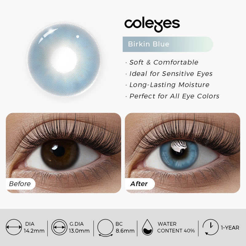 Coleyes Birkin Blue Yearly Prescription Colored Contacts - image 5