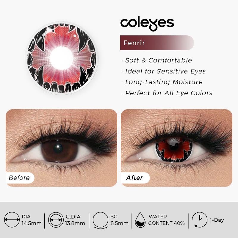Coleyes Fenrir Red 1-Day Cosplay Colored Contacts - image 7