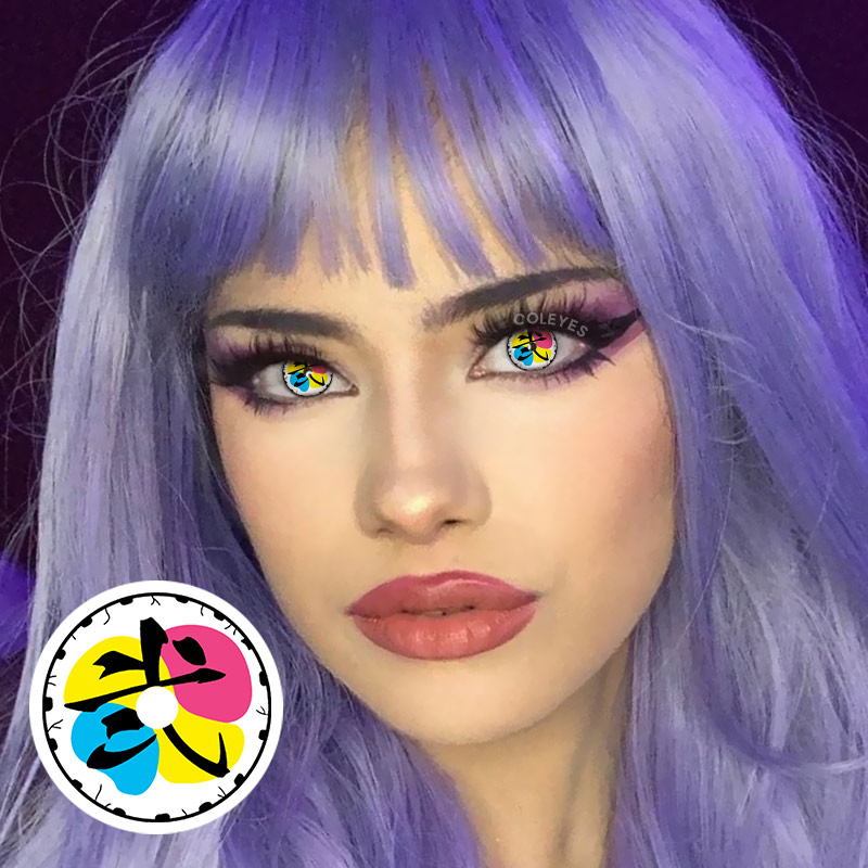 Coleyes Demon Douma Yellow Yearly Prescription Cosplay Colored Contacts - image 3