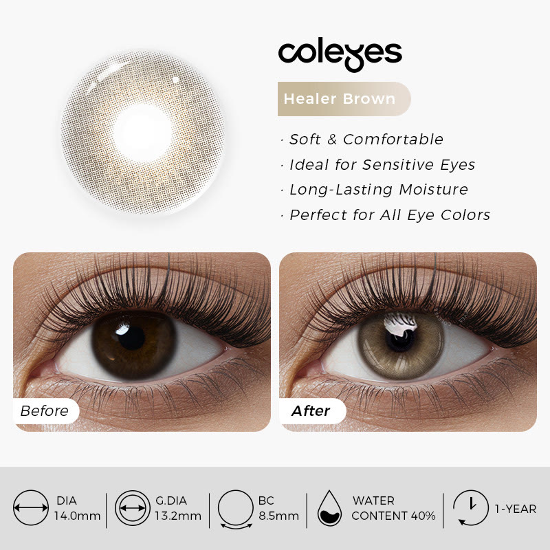 Coleyes Healer Brown Yearly Colored Contacts - image 5