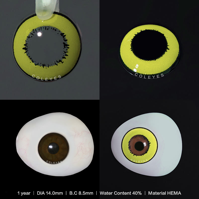 Coleyes Storm Yellow Yearly Prescription Cosplay Colored Contacts - image 3