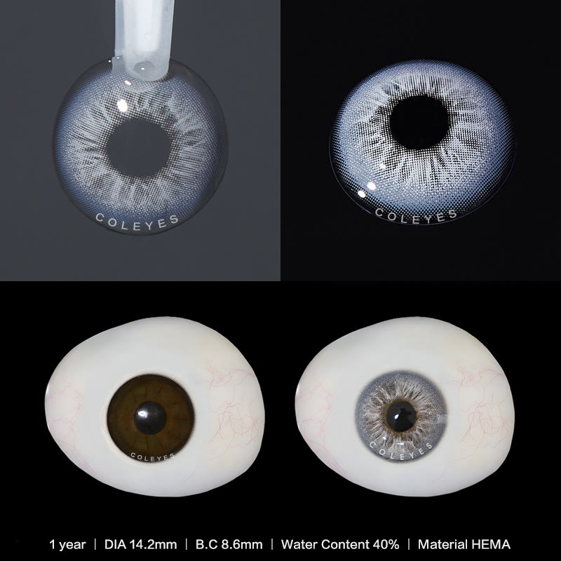 Coleyes No Makeup Wed. Grey Yearly Prescription Colored Contacts - image 4