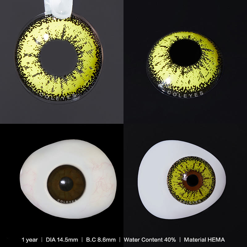 Coleyes Snowflakes Yellow Yearly Cosplay Colored Contacts - image 5