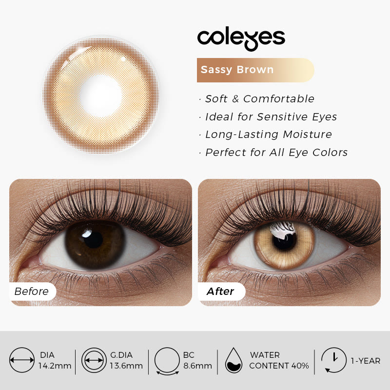 Coleyes Sassy Brown Prescription Yearly Cosplay Colored Contacts - image 10