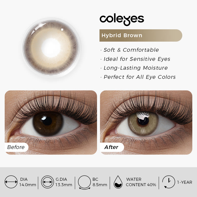 Coleyes Hybrid Brown Yearly Colored Contacts - image 9