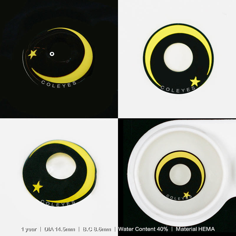 Coleyes Moon Star Yellow Yearly Cosplay Colored Contacts - image 4