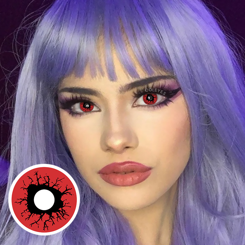 Coleyes Scary Blood Red Yearly Prescription Cosplay Colored Contacts - image 3