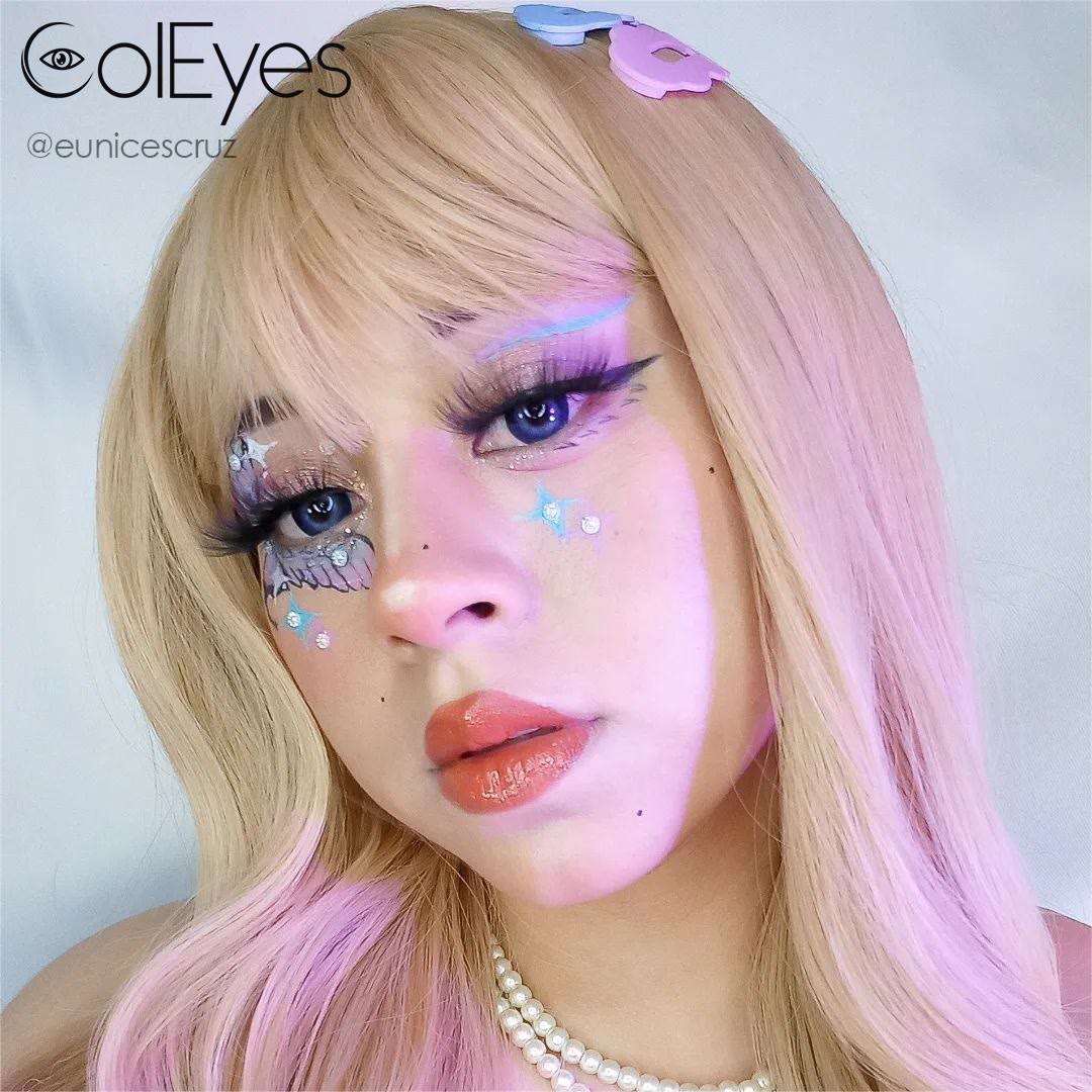 Coleyes Baby Doll Blue Yearly Prescription Colored Contacts - image 5