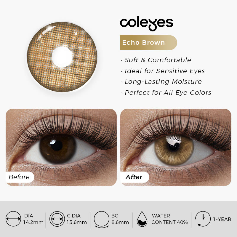 Coleyes Echo Brown Yearly Prescription Colored Contacts - image 5