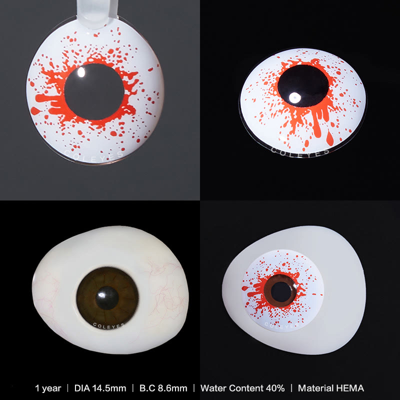 Coleyes Zombie Walking Dead Red Yearly Prescription Cosplay Colored Contacts - image 3