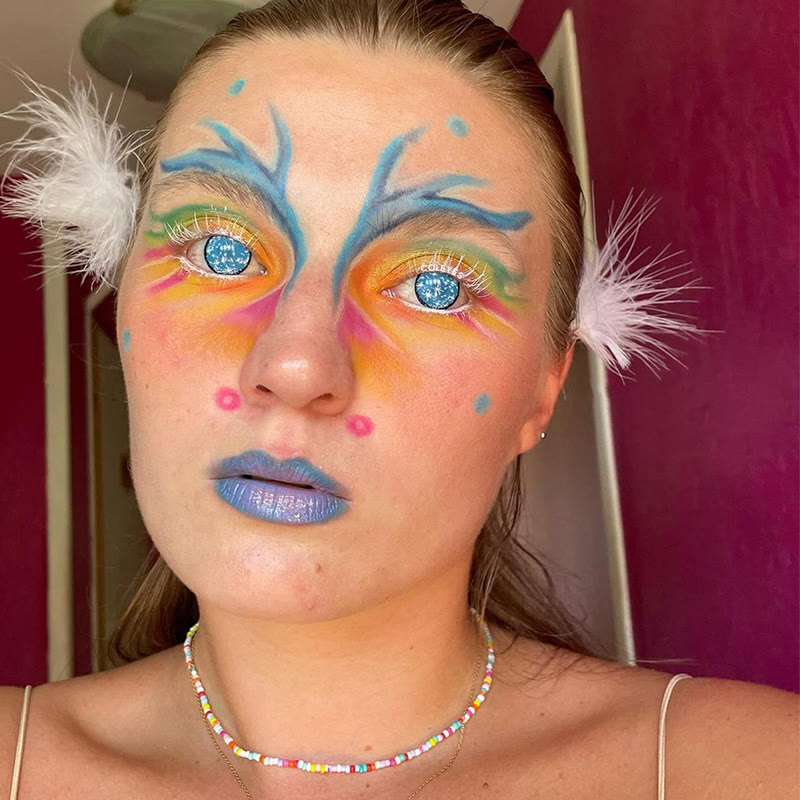 Coleyes Blind Starry Blue Yearly Cosplay Colored Contacts - image 3