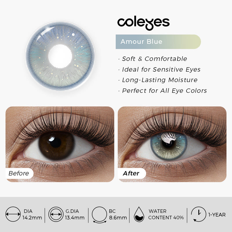 Coleyes Amour Blue Yearly Prescription Colored Contacts - image 4