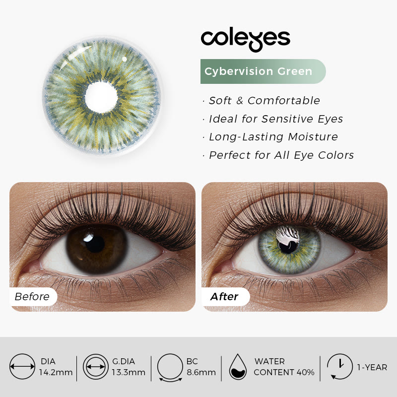 Coleyes Cybervision Green Yearly Prescription Colored Contacts - image 11