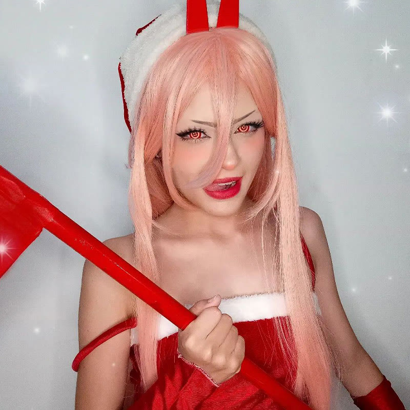 Coleyes Chainsaw Man Power Red Yearly Cosplay Colored Contacts - image 5