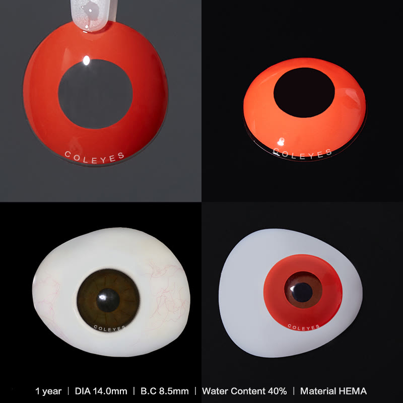 Coleyes Block Red Yearly Cosplay Prescription Colored Contacts - image 5