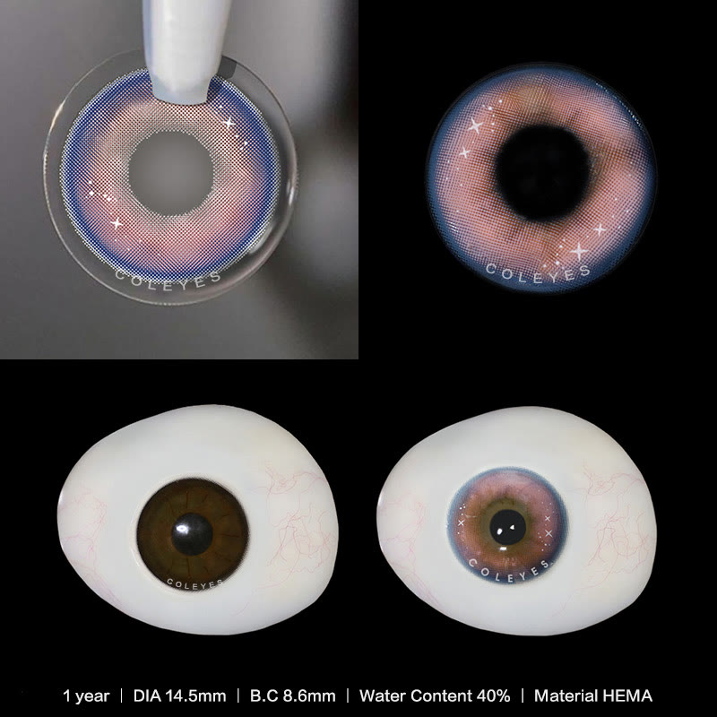 Coleyes Genshin Galaxy Pink Blue Yearly Prescription Colored Contacts - image 4