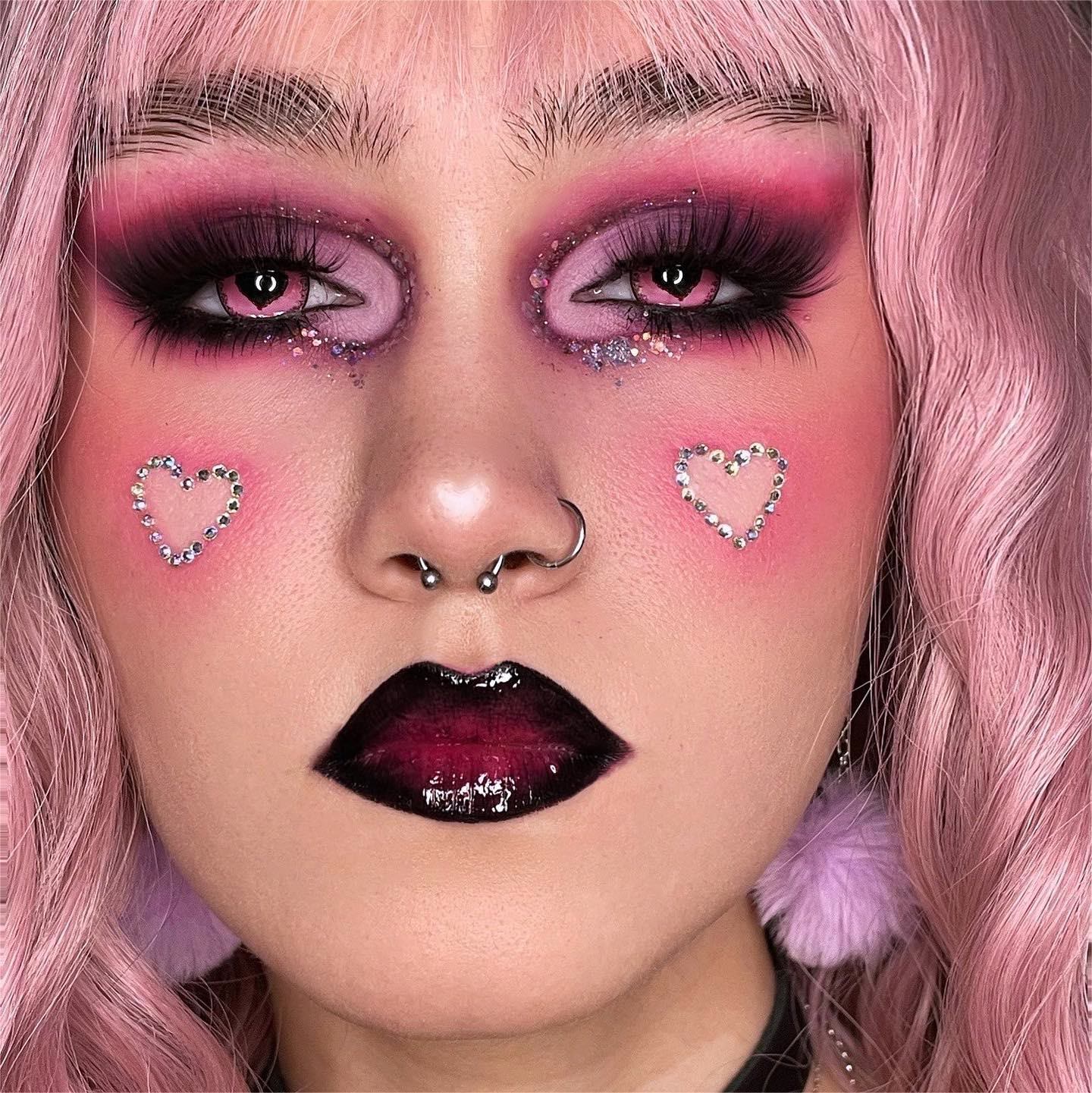 Coleyes Yandere Black Pink Prescription Yearly Cosplay Colored Contacts - image 6