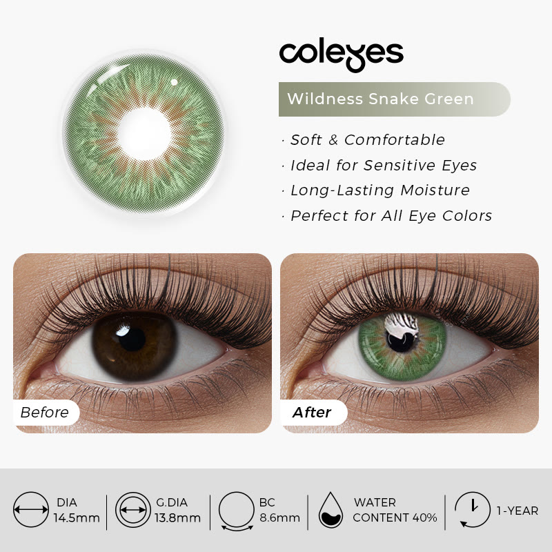 Coleyes Wildness Snake Green Yearly Colored Contacts - image 7