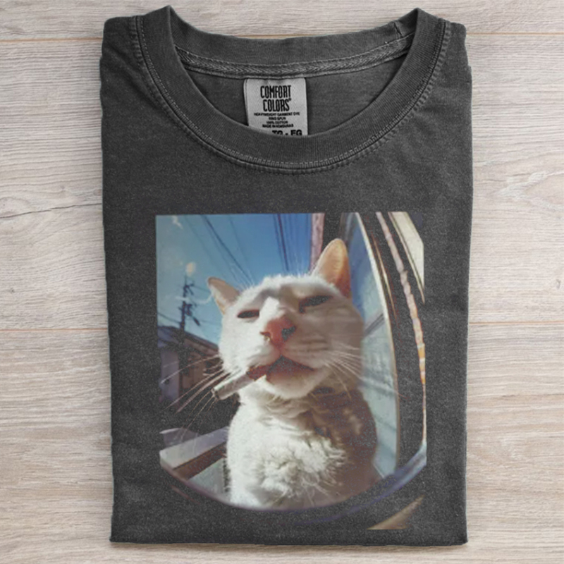 Funny Smoking Cat T-shirt