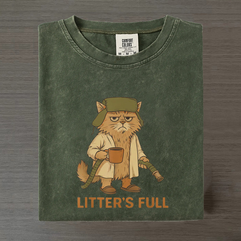 Litters Full Funny Cat Lovers Christmas Xmas T-shirt
