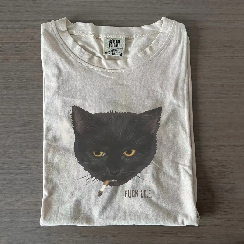 Fuck ICE Smoking Cat Protest T-shirt