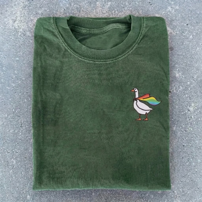 Embroidered Rainbow Goose LGBTQ Pride T-shirt