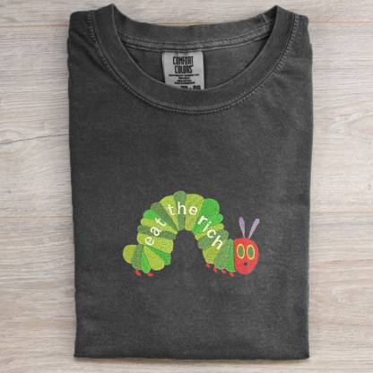 Hungry Caterpillar Eat the Rich Embroidered T-shirt