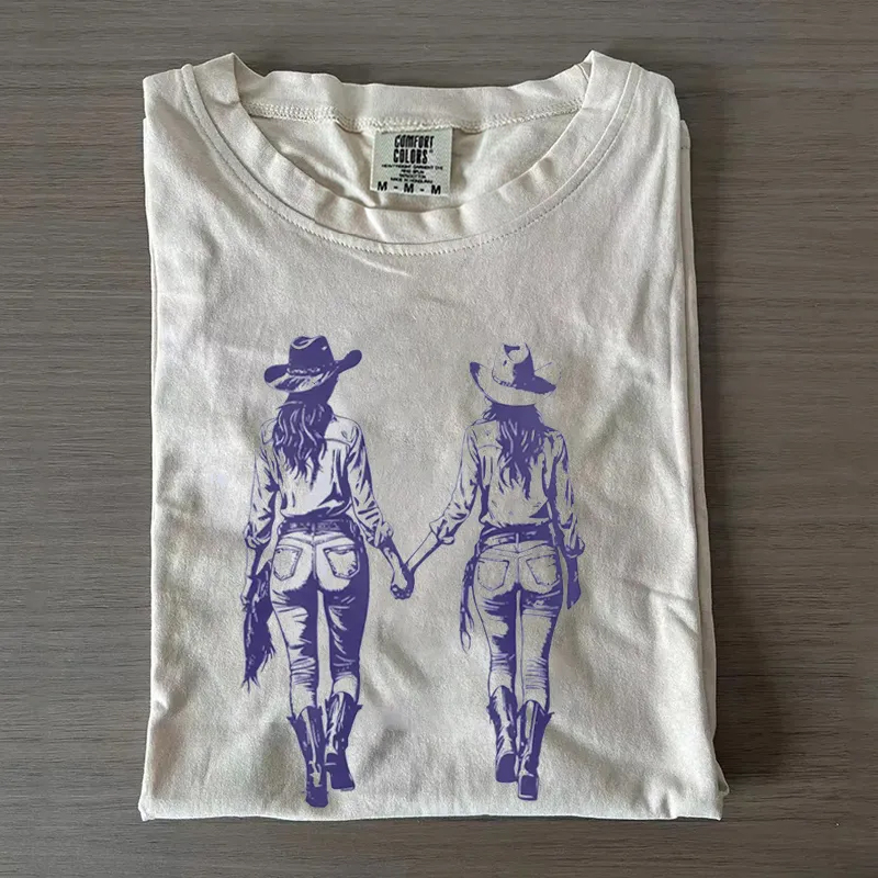Lesbian Cowgirl Gay Western Cute LGBTQ T-shirt
