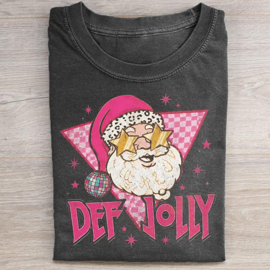 Retro Pink Santa Christmas Graphic Tee