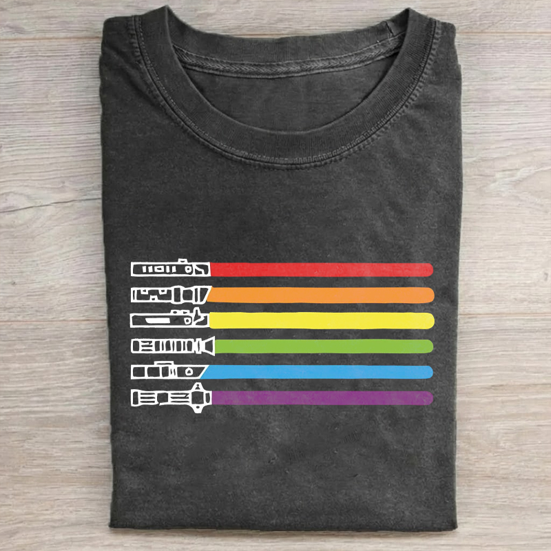 Rainbow Lightsaber Gay Pride T-shirt
