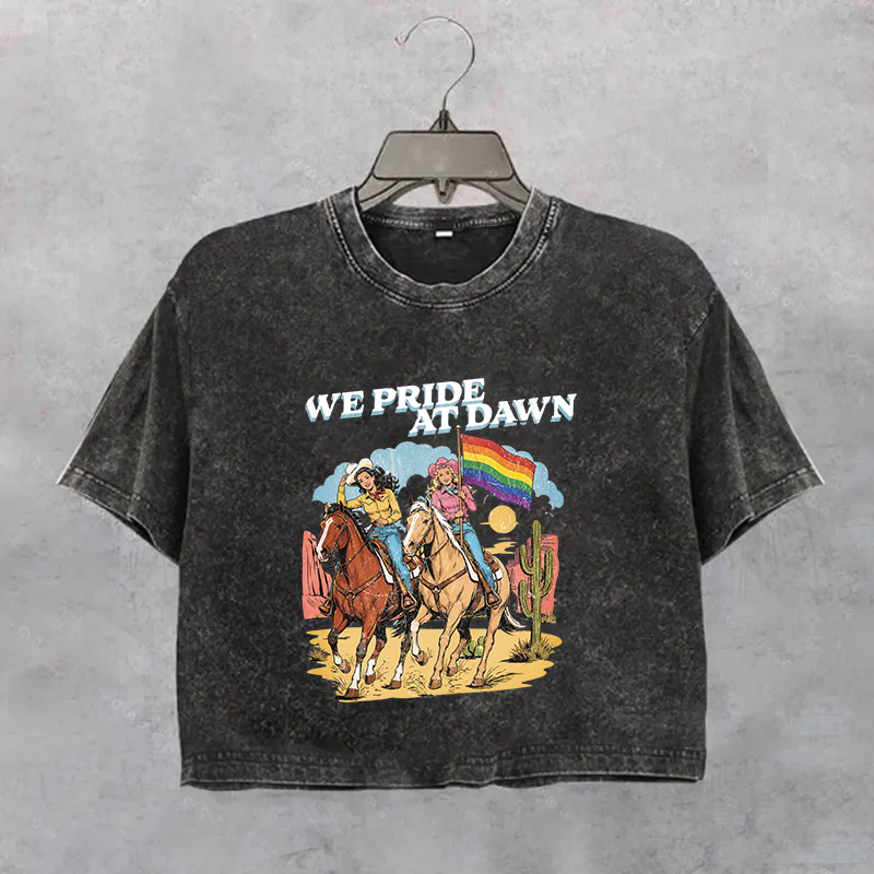 We Pride At Dawn Lesbian Cowgirl Boxy T-Shirt