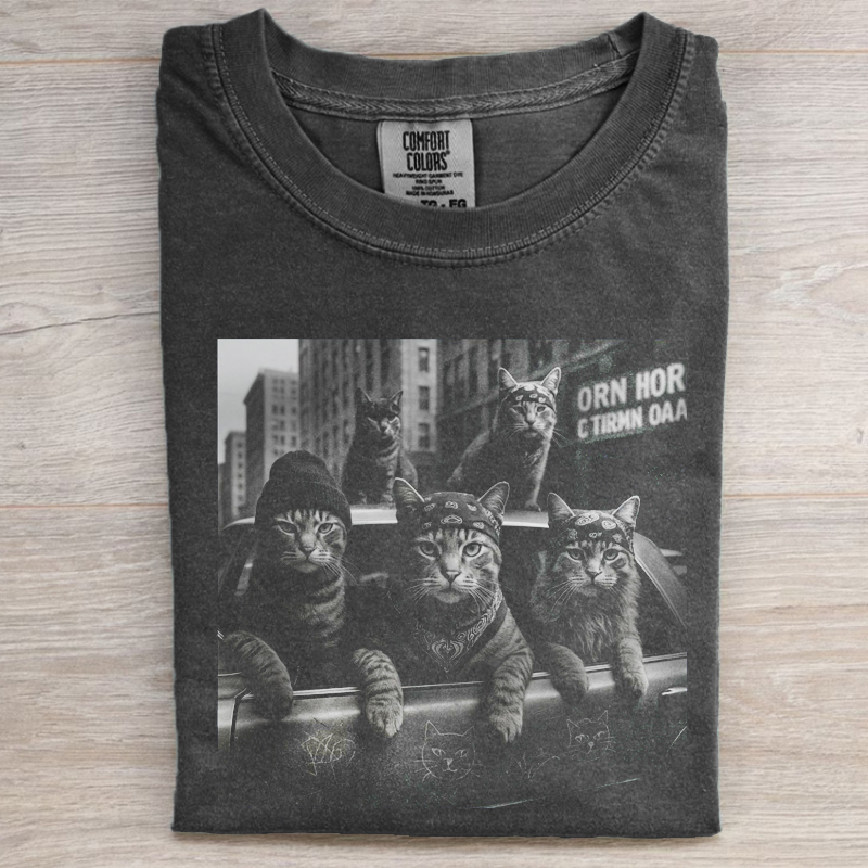 Comfort Colors Funny Cat Gang Vintage T-shirt