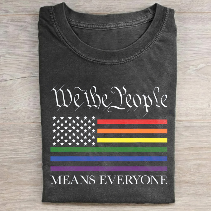 We the People Pride Rainbow American Flag T-shirt