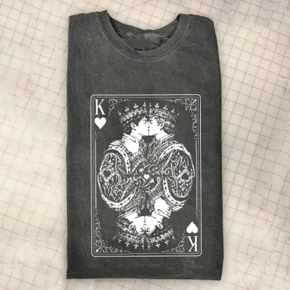 King of Hearts Playing Card Vintage Tarot Gay T-shirt