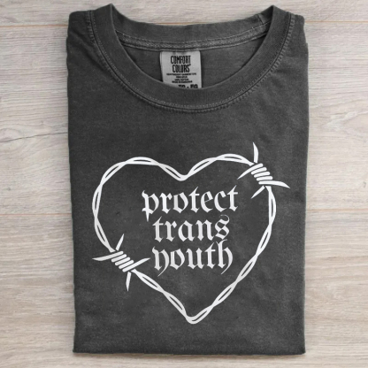 PROTECT TRANS YOUTH Trans Ally Queer Gothic T-shirt