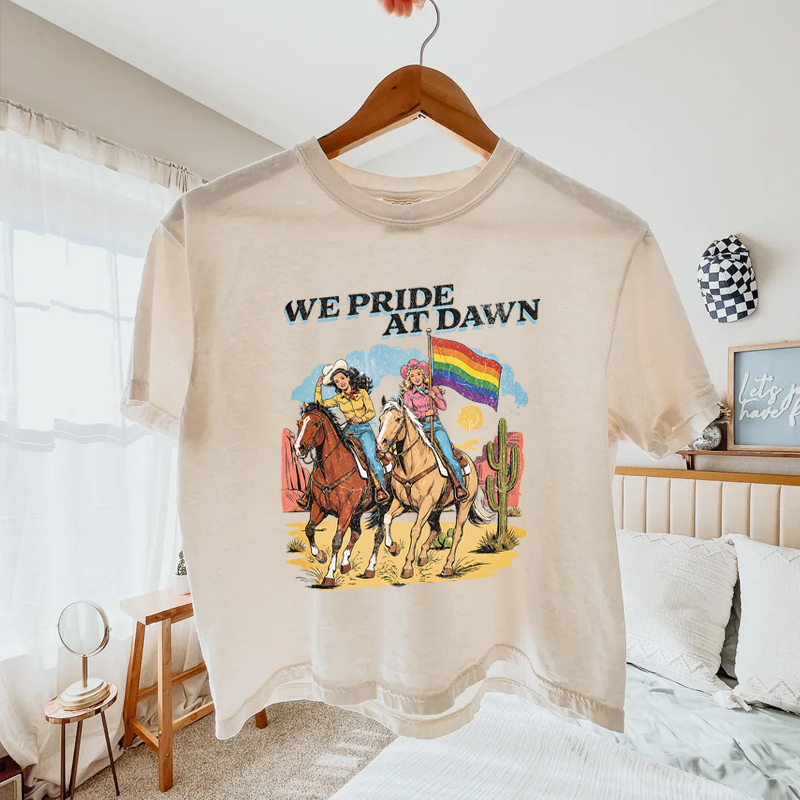 We Pride At Dawn Lesbian Cowgirl Boxy T-Shirt