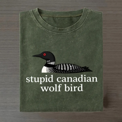 Stupid Canadian Wolf Bird Hockey Romance LGBT Hockey Fan T-shirt