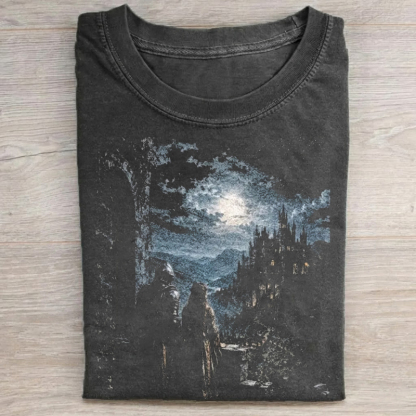 Moonlit Fantasy Castle Dark Romance T-Shirt
