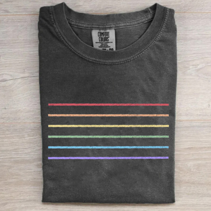 Minimalist Rainbow Line Pride T-shirt