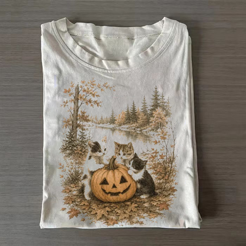 Vintage 90s Cat Halloween T-Shirt