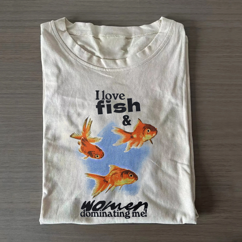Love Fish and Women Dominating Me Lesbian Pride T-Shirt
